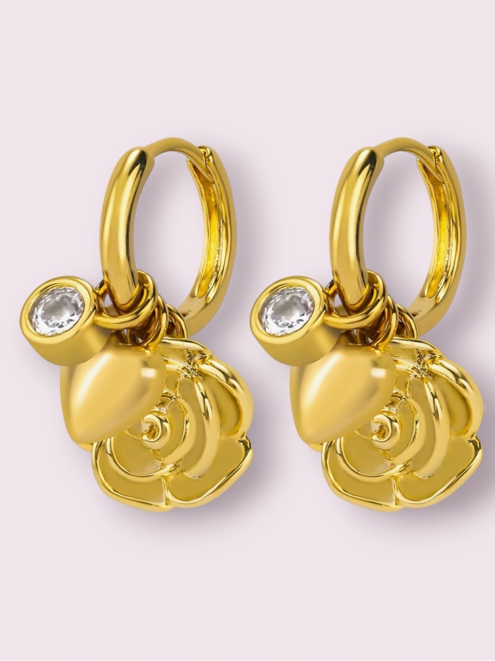 New in Box Dangle Gold Charm Earrings for Women Gold Plated